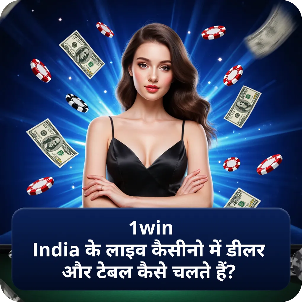 1win India के लाइव कैसीनो में डीलर और टेबल कैसे चलते हैं?