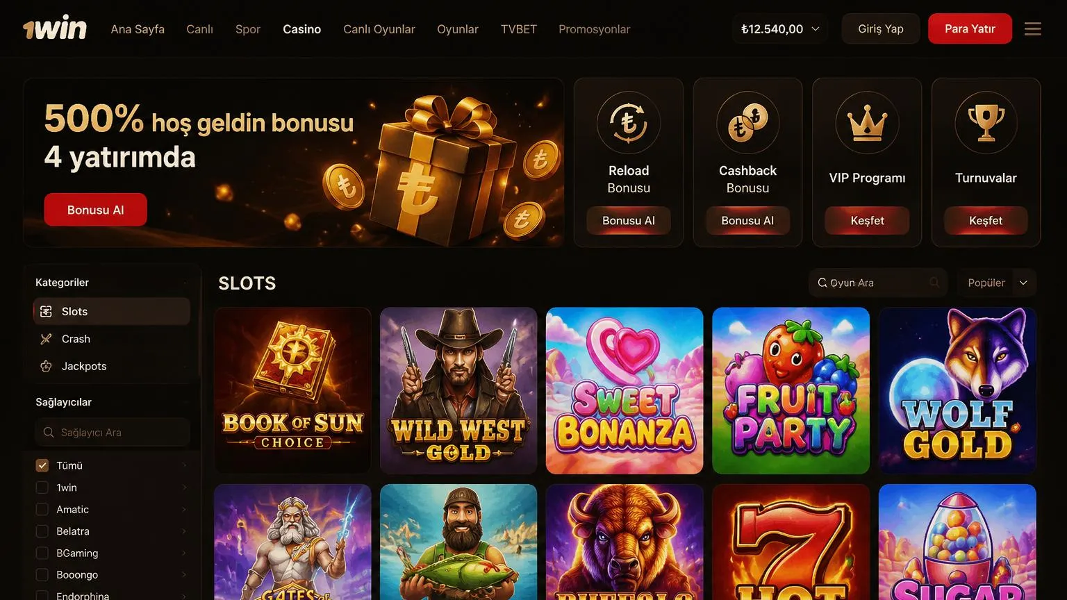 1win casino oyunları: slotlar, canlı casino ve hızlı oyunlar