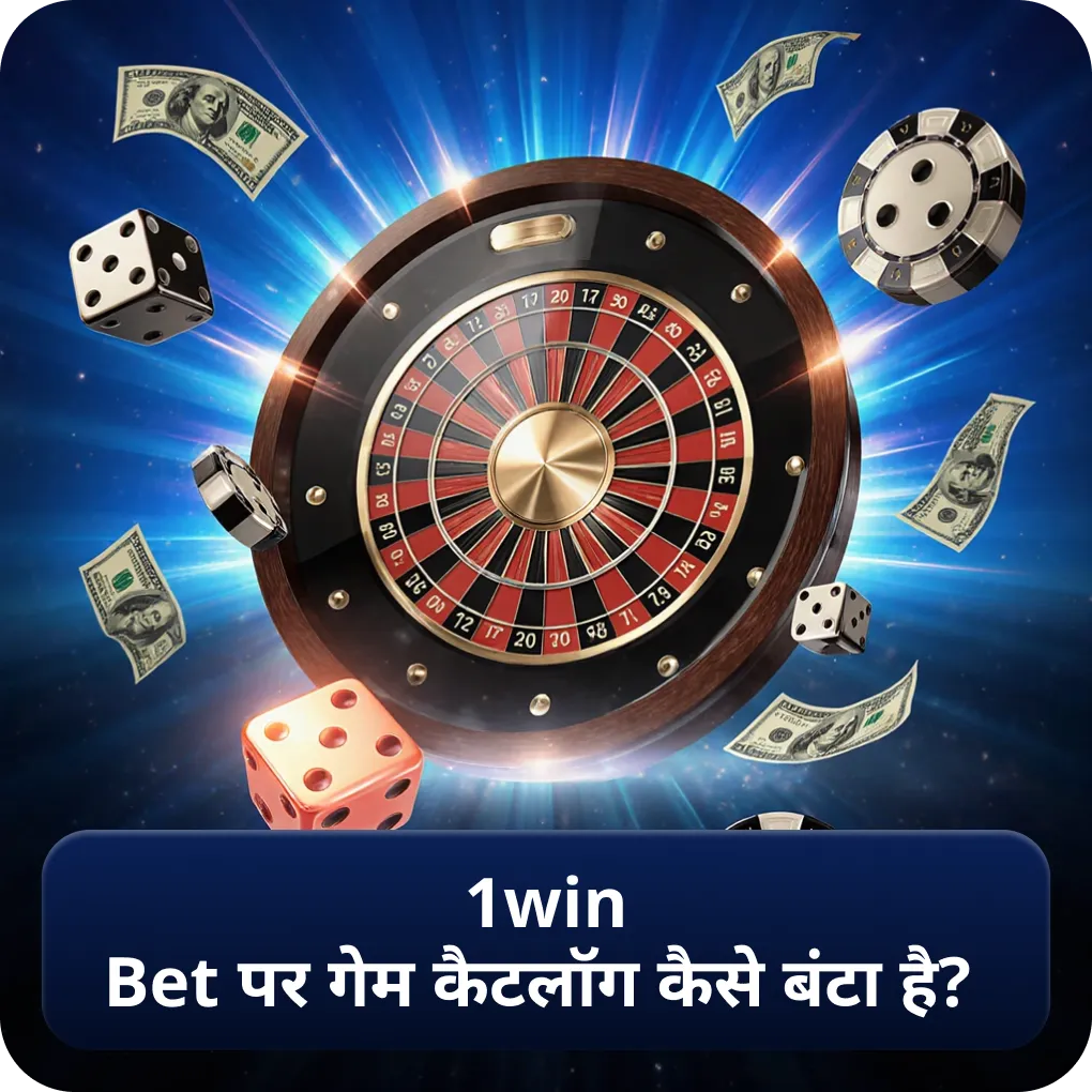 1win bet पर गेम कैटलॉग कैसे बंटा है?