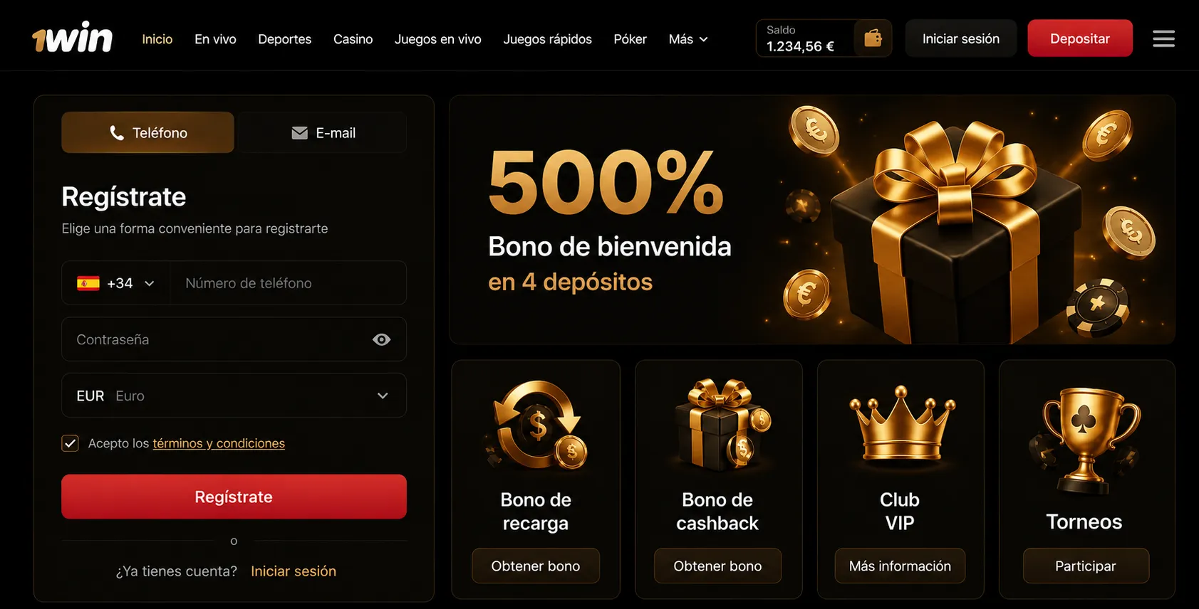 1win register: crear una nueva cuenta paso a paso