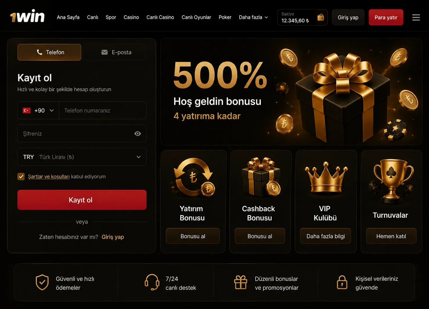 1win register: yeni hesap oluşturma adım adım